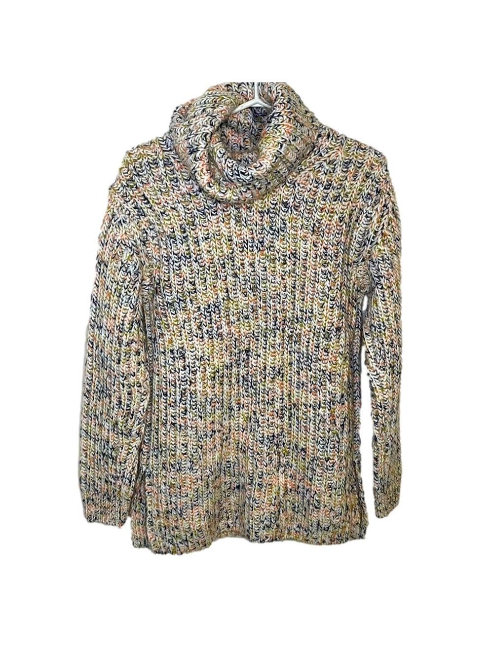 New LOU & Grey Turtleneck Sweater Chunky Knit Oversized Cream Coral Navy Yellow